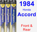 Front & Rear Wiper Blade Pack for 1984 Honda Accord - Hybrid