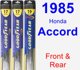 Front & Rear Wiper Blade Pack for 1985 Honda Accord - Hybrid