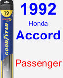 Passenger Wiper Blade for 1992 Honda Accord - Hybrid