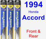 Front & Rear Wiper Blade Pack for 1994 Honda Accord - Hybrid
