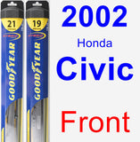 Front Wiper Blade Pack for 2002 Honda Civic - Hybrid