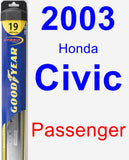 Passenger Wiper Blade for 2003 Honda Civic - Hybrid