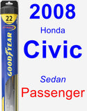 Passenger Wiper Blade for 2008 Honda Civic - Hybrid