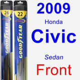 Front Wiper Blade Pack for 2009 Honda Civic - Hybrid