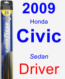 Driver Wiper Blade for 2009 Honda Civic - Hybrid