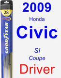 Driver Wiper Blade for 2009 Honda Civic - Hybrid