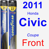 Front Wiper Blade Pack for 2011 Honda Civic - Hybrid