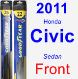 Front Wiper Blade Pack for 2011 Honda Civic - Hybrid