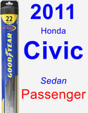 Passenger Wiper Blade for 2011 Honda Civic - Hybrid