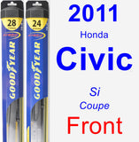 Front Wiper Blade Pack for 2011 Honda Civic - Hybrid