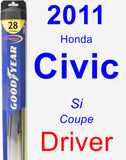 Driver Wiper Blade for 2011 Honda Civic - Hybrid