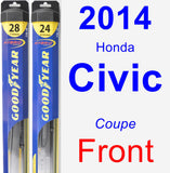 Front Wiper Blade Pack for 2014 Honda Civic - Hybrid