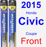 Front Wiper Blade Pack for 2015 Honda Civic - Hybrid