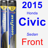 Front Wiper Blade Pack for 2015 Honda Civic - Hybrid