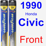 Front Wiper Blade Pack for 1990 Honda Civic - Hybrid