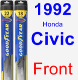 Front Wiper Blade Pack for 1992 Honda Civic - Hybrid