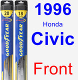 Front Wiper Blade Pack for 1996 Honda Civic - Hybrid