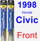 Front Wiper Blade Pack for 1998 Honda Civic - Hybrid