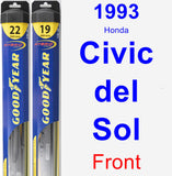 Front Wiper Blade Pack for 1993 Honda Civic del Sol - Hybrid