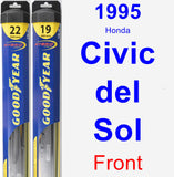 Front Wiper Blade Pack for 1995 Honda Civic del Sol - Hybrid