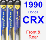 Front & Rear Wiper Blade Pack for 1990 Honda CRX - Hybrid