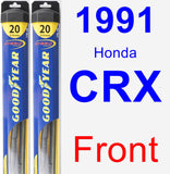 Front Wiper Blade Pack for 1991 Honda CRX - Hybrid