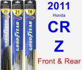 Front & Rear Wiper Blade Pack for 2011 Honda CR-Z - Hybrid