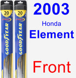 Front Wiper Blade Pack for 2003 Honda Element - Hybrid