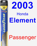 Passenger Wiper Blade for 2003 Honda Element - Hybrid