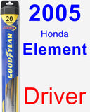 Driver Wiper Blade for 2005 Honda Element - Hybrid