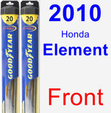 Front Wiper Blade Pack for 2010 Honda Element - Hybrid