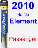 Passenger Wiper Blade for 2010 Honda Element - Hybrid