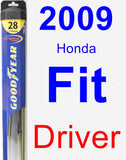 Driver Wiper Blade for 2009 Honda Fit - Hybrid