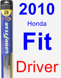 Driver Wiper Blade for 2010 Honda Fit - Hybrid