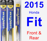 Front & Rear Wiper Blade Pack for 2015 Honda Fit - Hybrid