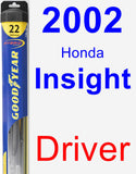 Driver Wiper Blade for 2002 Honda Insight - Hybrid