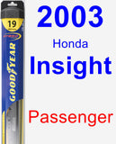 Passenger Wiper Blade for 2003 Honda Insight - Hybrid