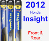 Front & Rear Wiper Blade Pack for 2012 Honda Insight - Hybrid