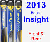 Front & Rear Wiper Blade Pack for 2013 Honda Insight - Hybrid