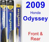 Front & Rear Wiper Blade Pack for 2009 Honda Odyssey - Hybrid