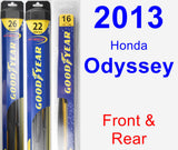 Front & Rear Wiper Blade Pack for 2013 Honda Odyssey - Hybrid