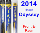 Front & Rear Wiper Blade Pack for 2014 Honda Odyssey - Hybrid