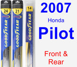 Front & Rear Wiper Blade Pack for 2007 Honda Pilot - Hybrid