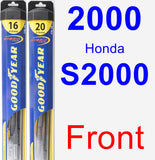 Front Wiper Blade Pack for 2000 Honda S2000 - Hybrid