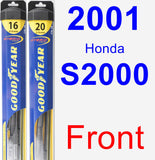 Front Wiper Blade Pack for 2001 Honda S2000 - Hybrid