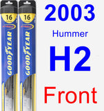 Front Wiper Blade Pack for 2003 Hummer H2 - Hybrid