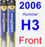 Front Wiper Blade Pack for 2006 Hummer H3 - Hybrid