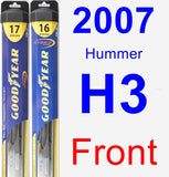 Front Wiper Blade Pack for 2007 Hummer H3 - Hybrid