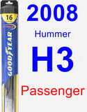 Passenger Wiper Blade for 2008 Hummer H3 - Hybrid