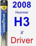 Driver Wiper Blade for 2008 Hummer H3 - Hybrid